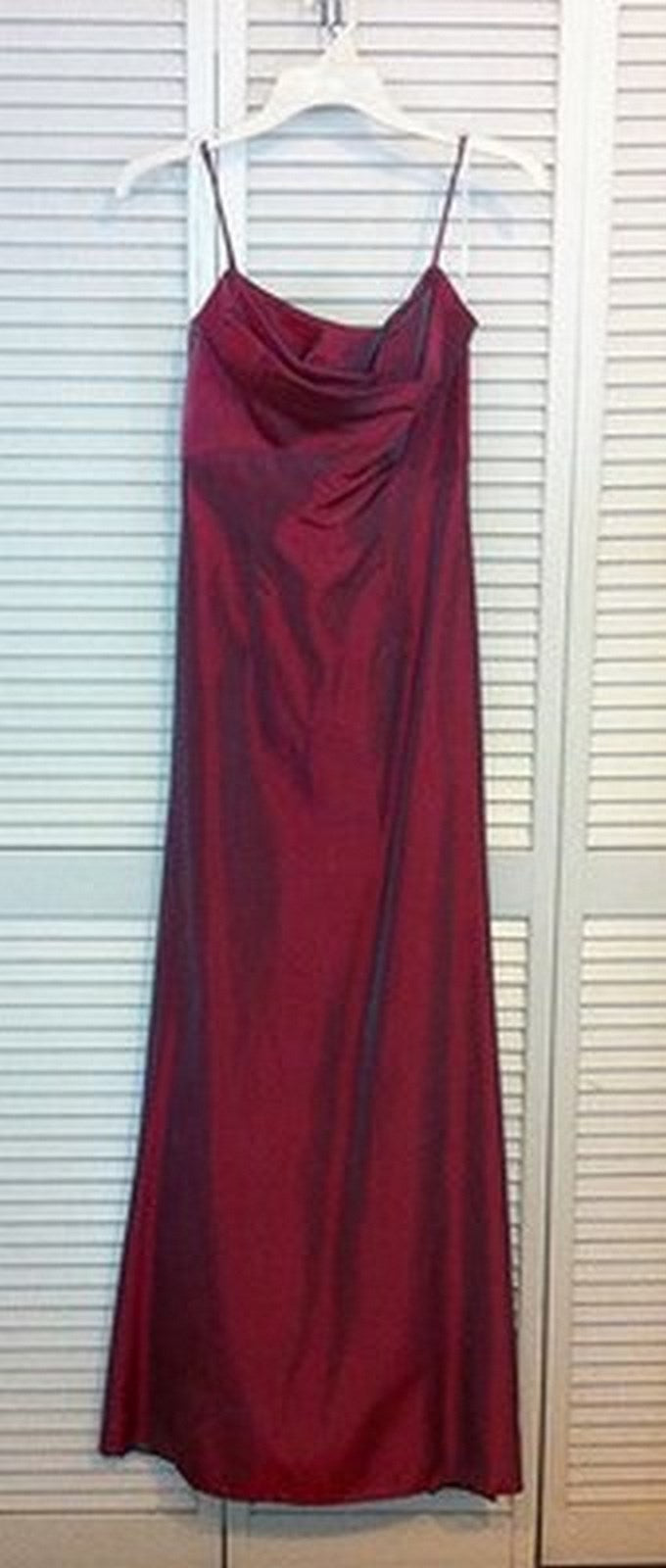 Watters & Watters Women Dress Taffeta Maroon Lined Blue Size 8