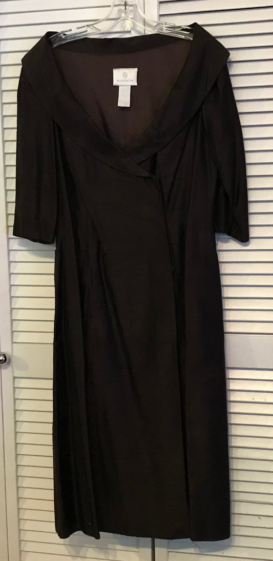 Watters & Watters Women Dress Silk 100% Brown Dark Size 12