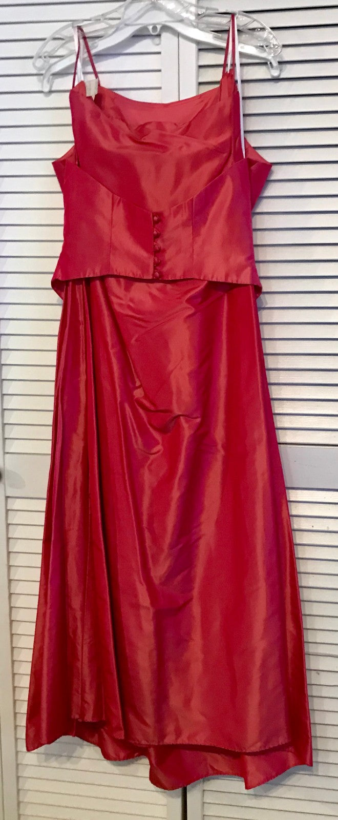 Watters & Watters Women Dress Suit Dress and Top Taffeta Red Size 10