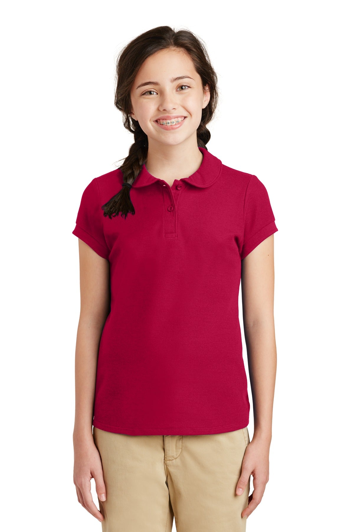 Port Authority? Girls Silk Touch? Peter Pan Collar Polo. YG503