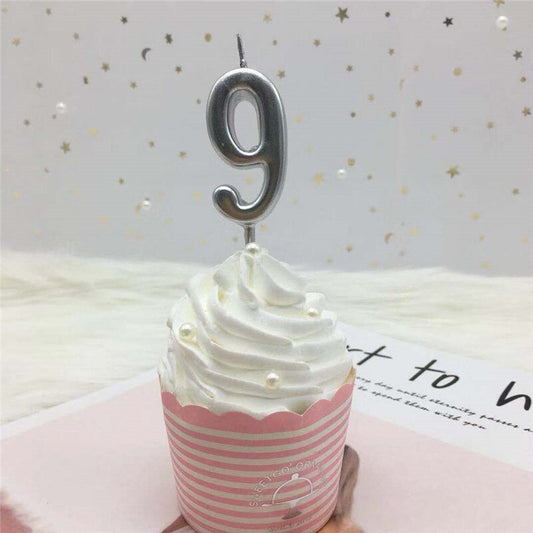 1pc Silver Rose Gold Candles for Happy Birthday Party Decorations 0-9 Number Candles Cake Cupcake Topper Party Supplies