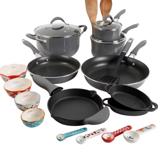 The Pioneer Woman 24PCS Aluminum Non-stick Cookware Combo Set