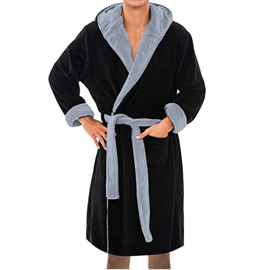 Winter Warm Lovers Sleepwear Women Men Long Robe Thick Kimono Bathrobe