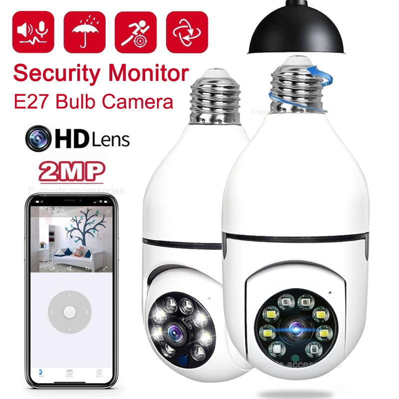 2MP E27 Bulb Surveillance Camera Night Vision Full Color Automatic Human