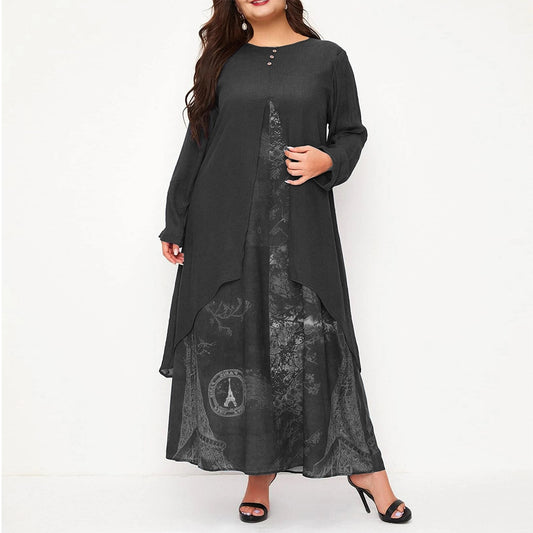 Women Plus Size Maxi Dresses 2022 Summer Autumn Luxury Designer Elegant