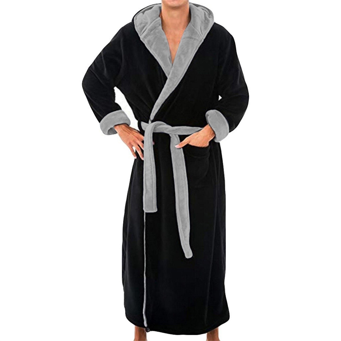 2021 New Fashion Autumn Winter Warm Bathrobe Men Lengthened Plush