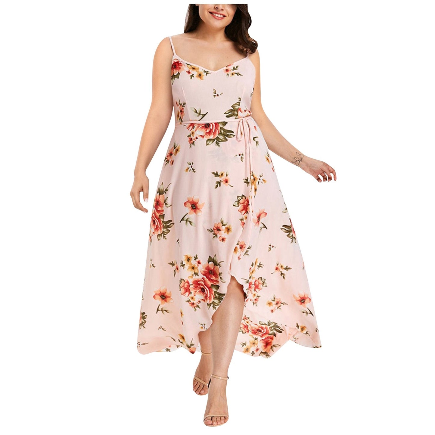 Summer Dresses For Women Plus Size Casual Sleeveless Boho Dress Flower