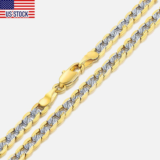 Davieslee 4mm Necklace for Men Women Curb Chain Cuban Link Mens Womens