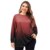 Plus Size Women's Gradient Long Sleeve T-Shirt Round Neck Loose Autumn Tee