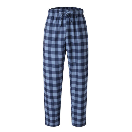 New high-quality men's casual pajamas, comfortable polyester pajamas, plaid