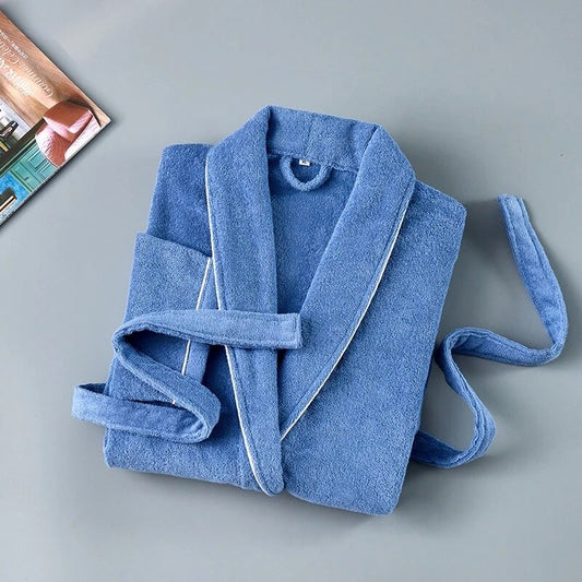 Women Winter Towel Bathrobe Men 100% Cotton Sleepwear Kimono Bath Robes