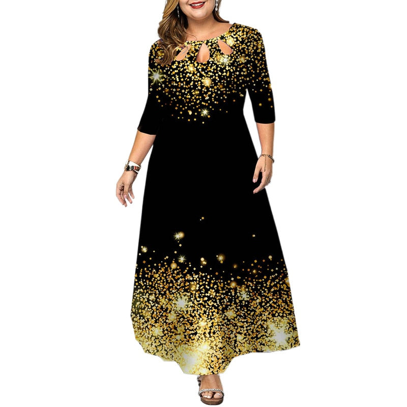 Plus Size 5Xl Party Dress Elegant Summer Maxi Dresses Womens 2023 Crew