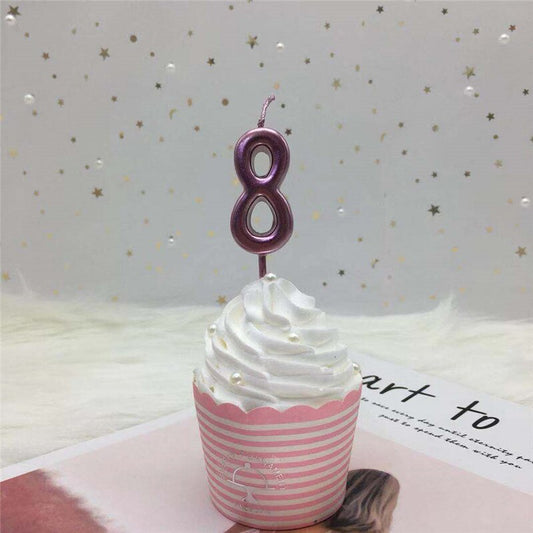 1pc Silver Rose Gold Candles for Happy Birthday Party Decorations 0-9 Number Candles Cake Cupcake Topper Party Supplies