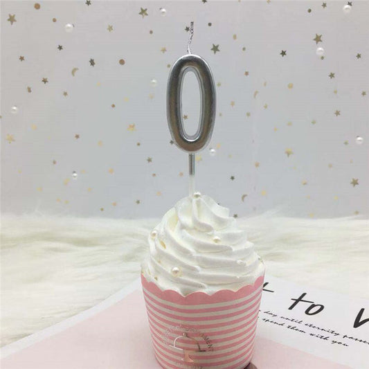 1pc Silver Rose Gold Candles for Happy Birthday Party Decorations 0-9 Number Candles Cake Cupcake Topper Party Supplies