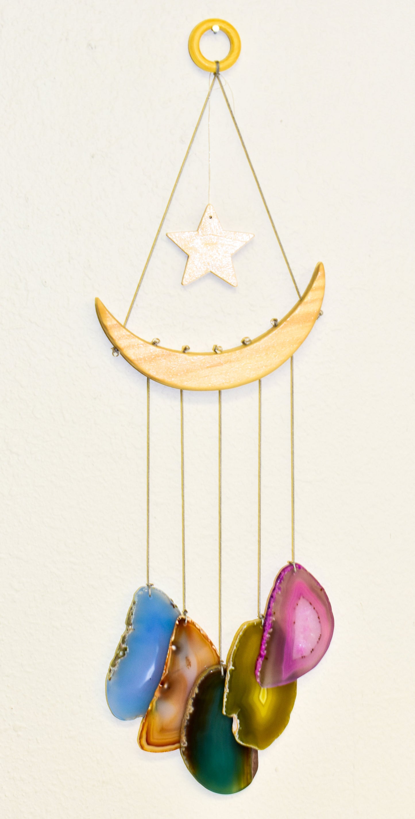 NEW Star & Crescent Moon Agate Wind Chime