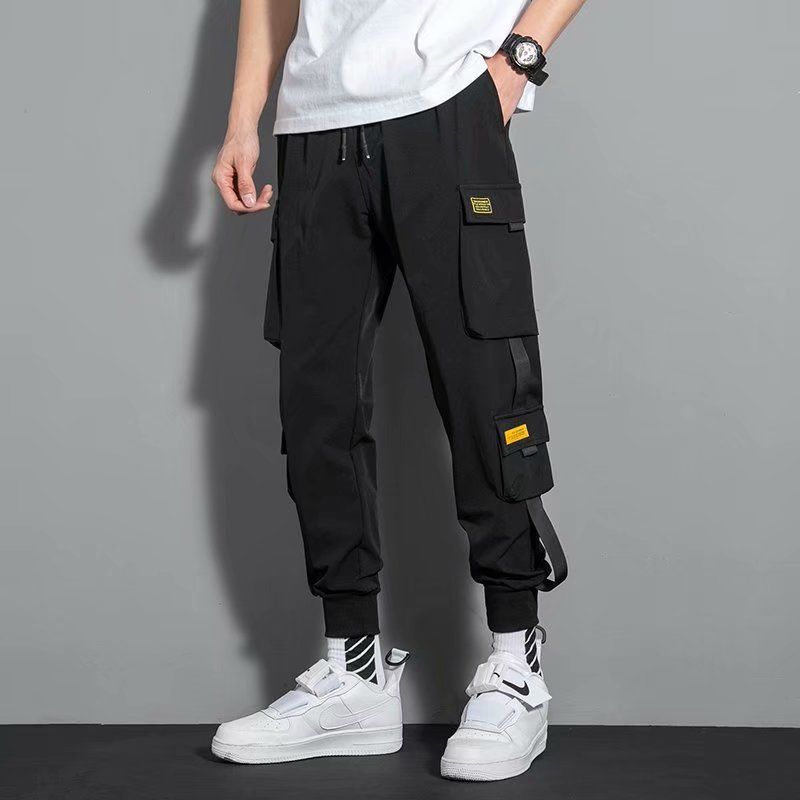 New Streetwear Men's Multi Pockets Cargo Harem Pants Hip Hop Casual Male Track Pants Joggers Trousers Fashion Harajuku Men Pants