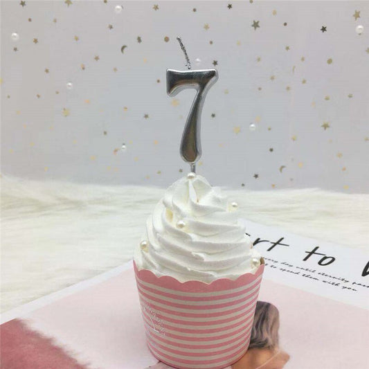 1pc Silver Rose Gold Candles for Happy Birthday Party Decorations 0-9 Number Candles Cake Cupcake Topper Party Supplies