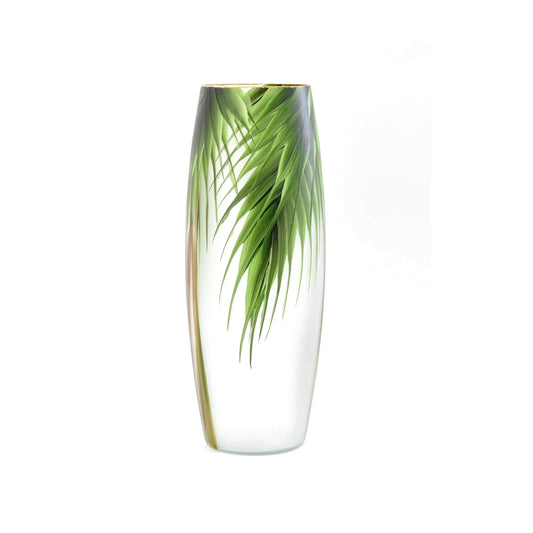 Tropical Flower | Ikebana Floor Vase | Large Handpainted Glass Vase for Flowers | Room Decor | Floor Vase 16 Inch