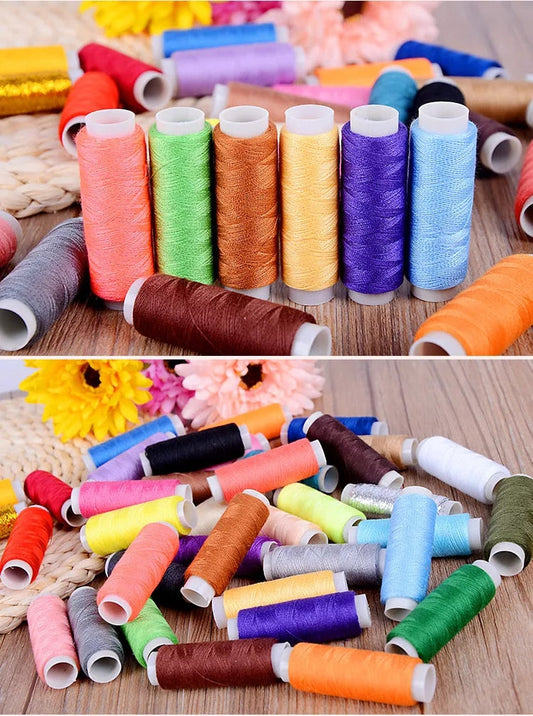 1-39pcs 200yards Sewing Thread Polyester Embroidery Thread Set Strong and Durable Sewing Threads Needlework for Hand Machines