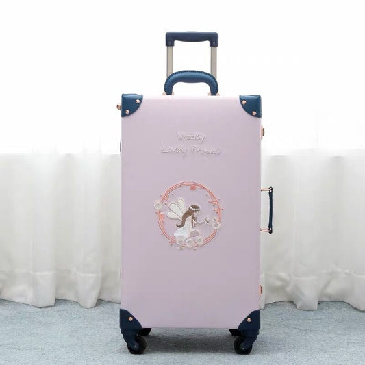 Retro Rolling Luggage Spinner Vintage Leather Trolley Suitcase With Wheel Women Trolley Travel Bag Men Carry on Luggage