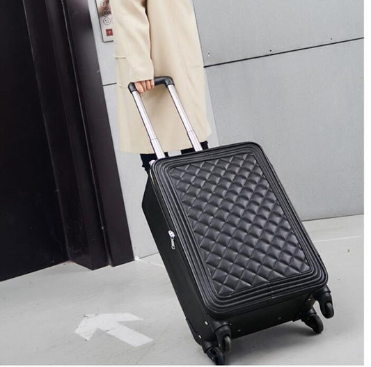 TRAVEL TALE 20"Inch Women Spinner Leather Retro Trolley Bag 24 Travel Suitcase Hand Luggage Set